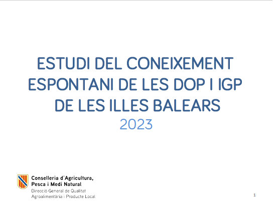 Estudi de coneixement d'aliments amb DOP i IGP de les Illes Balears 2023 - Entrades - Illes Balears - Productes agroalimentaris, denominacions d'origen i gastronomia balear